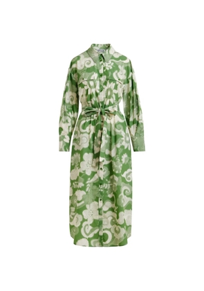 Essentiel Antwerp Jaudi floral-print belt midi dress - Green