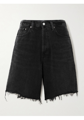 AGOLDE - Indra Distressed Denim Shorts - Black - 23,24,25,26,27,28,29,30,31,32