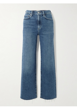 AGOLDE - Harper Cropped Frayed Mid-rise Straight-leg Jeans - Blue - 23,24,25,26,27,28,29,30,31,32