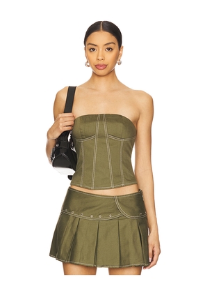 BY.DYLN x REVOLVE Jenna Corset in Olive. Size L. Also in M, S.