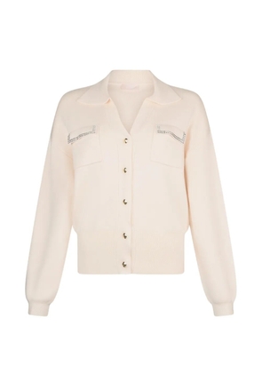 LIU JO bead-embellished V-neck cardigan - Neutrals