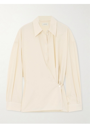 LEMAIRE - Wrap-effect Cotton-poplin Shirt - Cream - FR 34,FR 36,FR 38,FR 40,FR 42