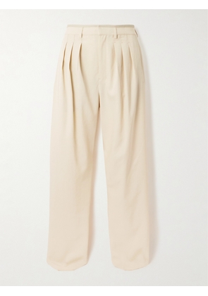 LEMAIRE - Pleated Wool-blend Straight-leg Pants - Cream - FR 32,FR 34,FR 36,FR 38,FR 40