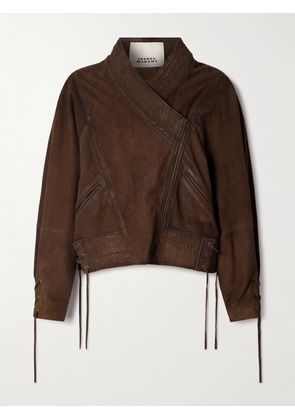 MARANT ÉTOILE - Edina Lace-up Suede Jacket - Brown - FR 34,FR 36,FR 38,FR 40,FR 42