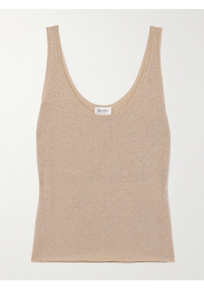 SAINT LAURENT - Metallic Knitted Tank - Neutrals - XS,S,M,L,XL