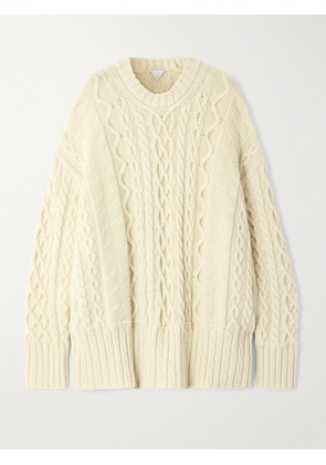 Bottega Veneta - Oversized Cable-knit Wool Sweater - Cream - XS,S,M,L,XL
