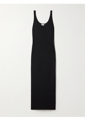 SAINT LAURENT - Metallic Knitted Maxi Dress - Black - XS,S,M,L