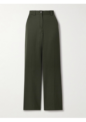 Veronica de Piante - Avery Grain De Poudre Wool Wide-leg Pants - Green - IT36,IT38,IT40,IT42,IT44,IT46
