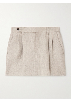 Brunello Cucinelli - Linen-twill Mini Skirt - Neutrals - IT36,IT38,IT40,IT42,IT44,IT46,IT48,IT50