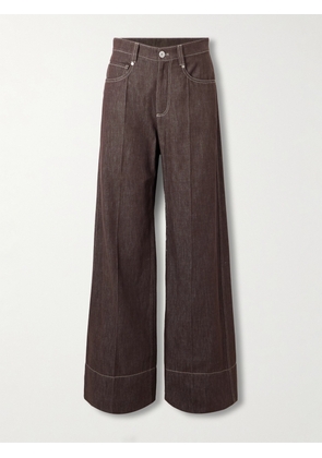 Brunello Cucinelli - High-rise Wide-leg Jeans - Brown - IT36,IT38,IT40,IT42,IT44,IT46,IT48,IT50