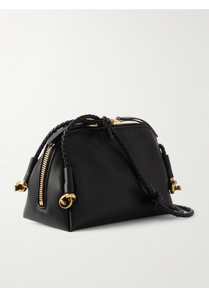 Bottega Veneta - Embellished Intrecciato-trimmed Leather Pouch - Black - One size