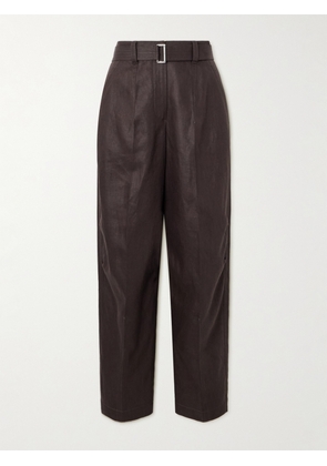 Brunello Cucinelli - Belted Linen Tapered Pants - Brown - IT36,IT38,IT40,IT42,IT44,IT46,IT48,IT50