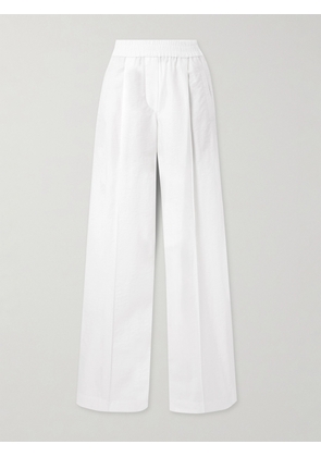Brunello Cucinelli - Pleated Cotton-blend Twill Wide-leg Pants - White - IT36,IT38,IT40,IT42,IT44,IT46,IT48,IT50