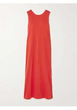 Loulou de Saison - Rayna Knotted Pima Cotton-jersey Maxi Dress - Red - x small,small,medium,large,x large