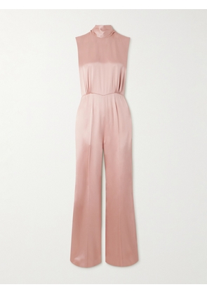 SASUPHI - Nicole Tie-neck Silk-blend Satin Jumpsuit - Pink - IT40,IT42,IT44
