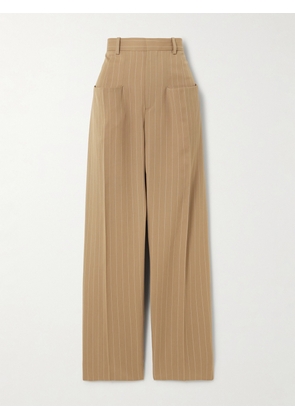 Victoria Beckham - Pinstriped Wool Wide-leg Pants - Neutrals - UK 4,UK 6,UK 8,UK 10,UK 12,UK 14