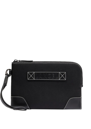 Lancel leather-trimmed zip-top clutch - Black