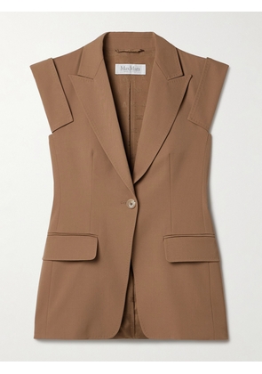 Max Mara - Wool-twill Vest - Brown - UK 4,UK 6,UK 8,UK 10,UK 12,UK 14,UK 16,UK 18