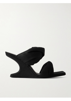Rick Owens - Twisted Cantilever Suede Wedge Mules - Black - IT35,IT36,IT37,IT38,IT39,IT40,IT41