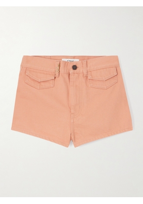 Chloé - Embellished Denim Shorts - Orange - FR 34,FR 36,FR 38,FR 40,FR 42,FR 44,FR 46