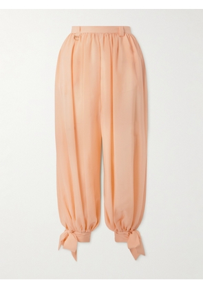 Chloé - Pleated Silk-charmeuse Tapered Pants - Pink - FR 34,FR 36,FR 38,FR 40,FR 42,FR 44,FR 46