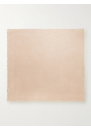 Gucci - Frayed Wool And Silk-blend Jacquard Scarf - Pink - One size