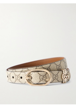 Gucci - Printed Coated-canvas Belt - Neutrals - 60,65,70,75,80,85,90,95,100,105,110,115,120