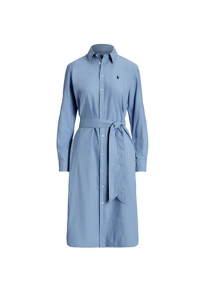 Polo Ralph Lauren buttoned belted midi dress - Blue