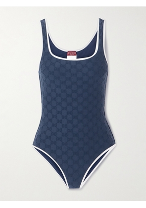 Gucci - Piped Terry-jacquard Swimsuit - Blue - XXS,XS,S,M,L,XL,XXL