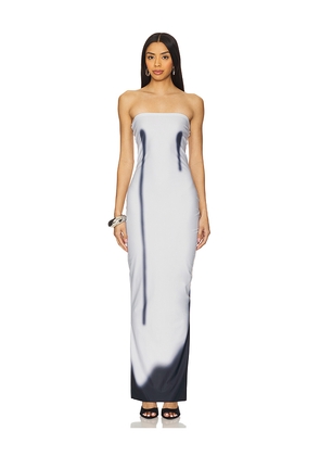 Di Petsa Wet Drip Dress in Light Grey. Size L. Also in S, XS.