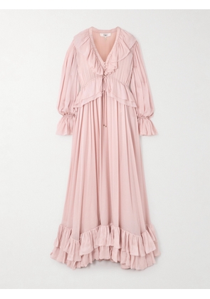 Chloé - Ruffled Silk-chiffon Gown - Pink - FR 34,FR 36,FR 38,FR 40,FR 42,FR 44,FR 46