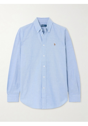 Polo Ralph Lauren - Embroidered Cotton-blend Oxford Shirt - Blue - US0,US2,US4,US6,US8,US10,US12,US14