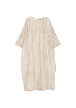 SHATHA ESSA floral embroidered dress - Neutrals