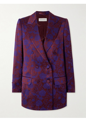 Dries Van Noten - Double-breasted Floral-jacquard Twill Blazer - Purple - FR 34,FR 36,FR 38,FR 40