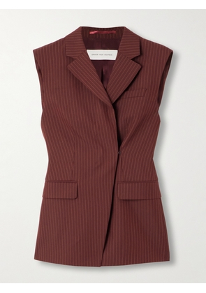 Dries Van Noten - Striped Wool-blend Twill Vest - Burgundy - FR 34,FR 36,FR 38,FR 40,FR 42,FR 44