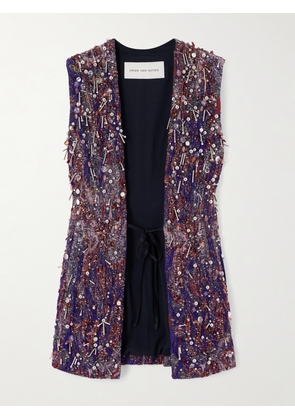 Dries Van Noten - Bead-embellished Jacquard Vest - Purple - FR 34,FR 36,FR 38,FR 40,FR 42,FR 44