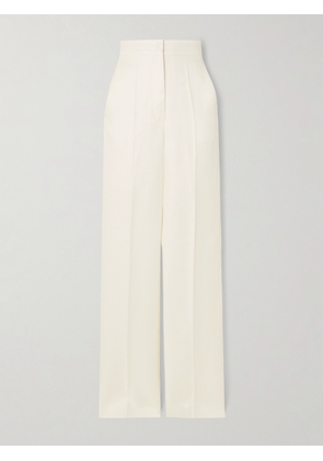 Max Mara - Aversa Embroidered Linen Wide-leg Pants - White - UK 2,UK 4,UK 6,UK 8,UK 10,UK 12,UK 14,UK 16,UK 18