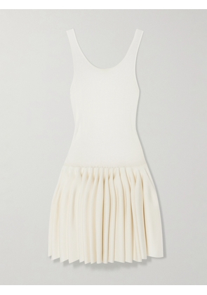 Alaïa - Pleated Jersey And Stretch-knit Mini Dress - Ivory - FR 34,FR 36,FR 38,FR 40,FR 42,FR 44