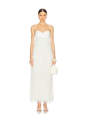 Clea Selene Fringe Longline Dress in Cream. Size L. Also in M.