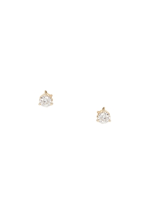 EF COLLECTION Solitaire Diamond Stud Earring in Metallic Gold.