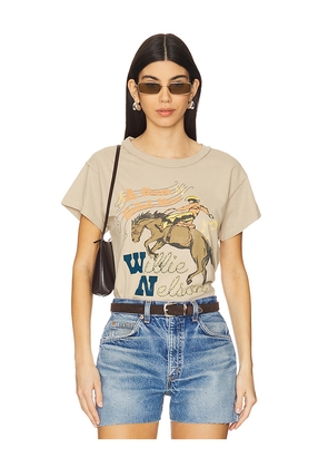 DAYDREAMER Willie Nelson Horse Called Music Reverse Gf Tee in Grey. Size L. Also in XS.