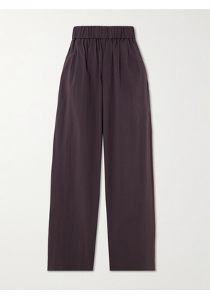 ST. AGNI - Crinkled Cotton-blend Wide-leg Pants - Purple - xx small,x small,small,medium,large,x large