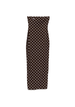 Rowen Rose polka dot strapless midi dress - Brown