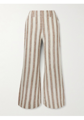 ALIX OF BOHEMIA - Charlie Desert Striped Linen Flared Pants - Ecru - US0,US2,US4,US6,US8,US10,US12