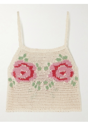 ALIX OF BOHEMIA - Elida Crocheted Cotton Top - Neutrals - x small,small,medium,large,x large