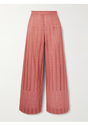 ALIX OF BOHEMIA - Otto Rouge Embroidered Cotton Pants - x small,small,medium,large,x large