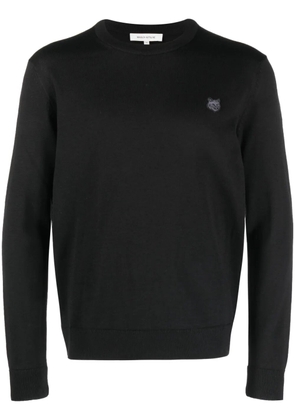 Maison Kitsuné logo-appliqué jumper - Black