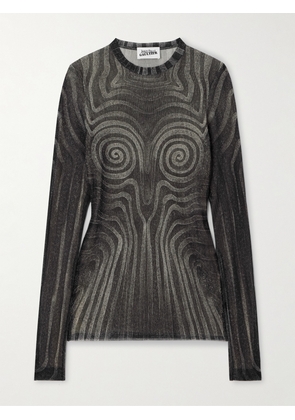 Jean Paul Gaultier - Printed Mesh Top - Black - xx small,x small,small,medium,large,x large