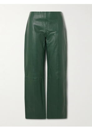 ST. AGNI - Leather Straight-leg Pants - Green - xx small,x small,small,medium,large,x large