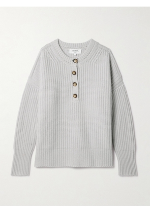 La Ligne - Toujours Ribbed Cashmere Henley Sweater - Gray - xx small,x small,small,medium,large,x large